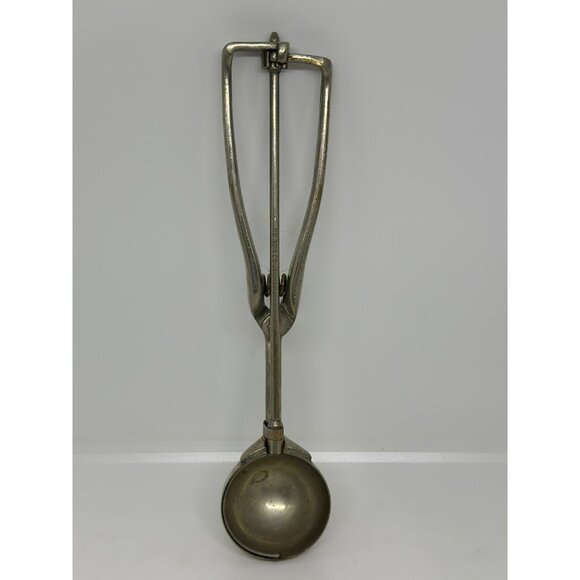 Vintage Metal Ice Cream Scoop 9.5" Mechanical Release Style Trigger Handle - Picture 1 of 6